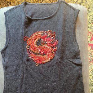 Black and Red sequined top